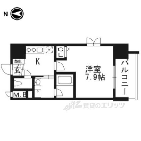 べラジオ京都西院ウエストシティ２の間取り