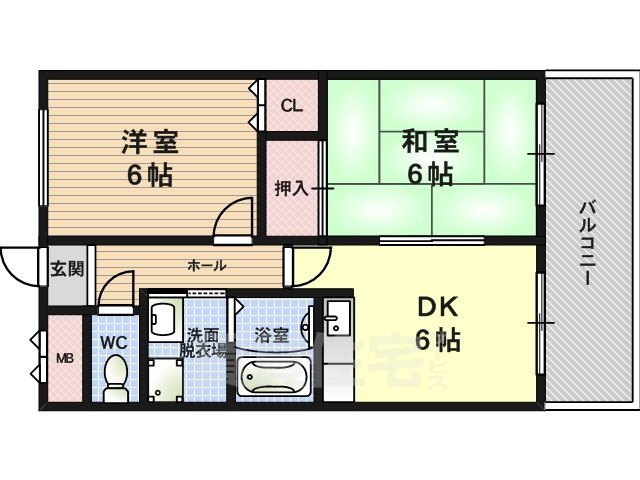 大阪市西淀川区姫島のマンションの間取り