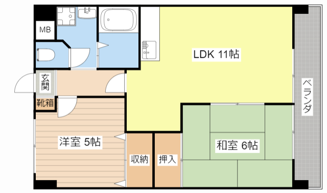 甲賀市水口町虫生野中央のマンションの間取り