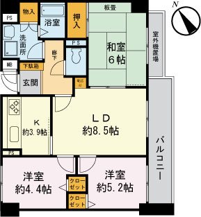 座間市相武台のマンションの間取り