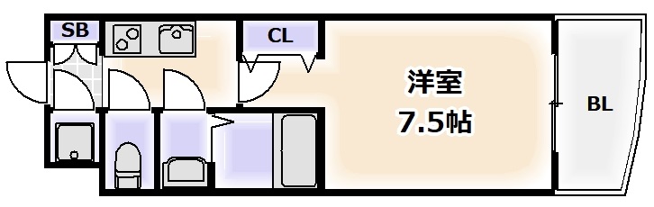 大阪府大阪市浪速区日本橋東１（マンション）の賃貸物件の間取り