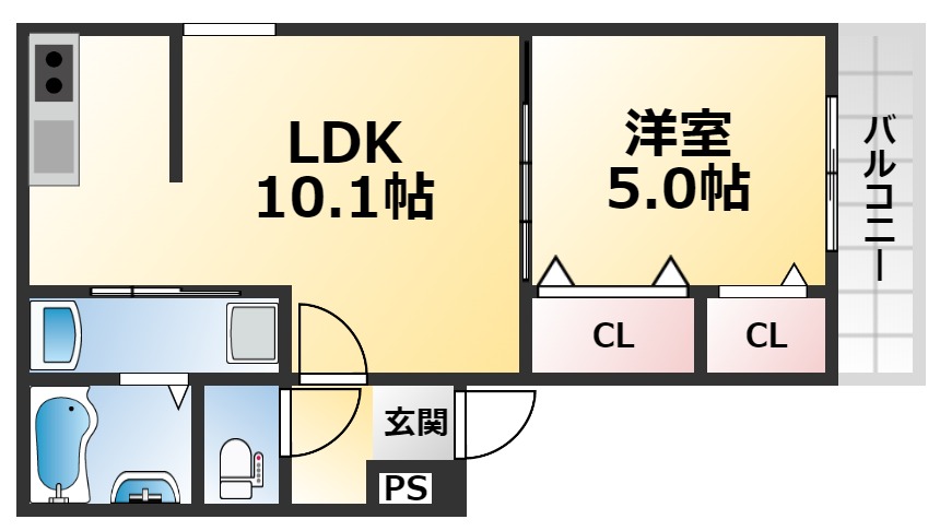 フジパレス須磨鷹取II番館の間取り写真