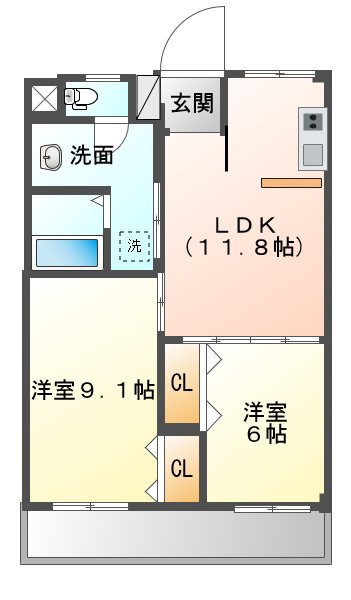 真岡市熊倉のマンションの間取り