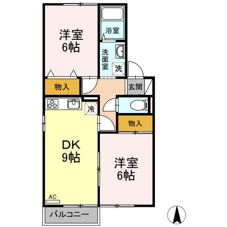 Ｋコンフォートイン　A棟の間取り