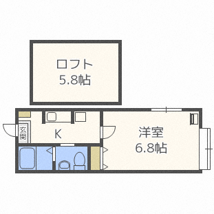 北海道札幌市東区北二十六条東１８（アパート）の賃貸物件の間取り