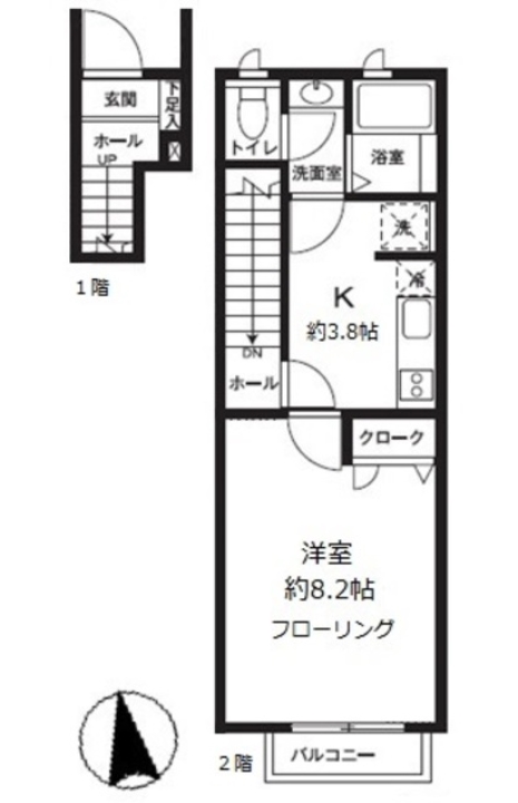 【世田谷区宮坂のアパートの間取り】