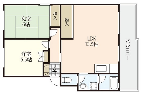 広島市西区井口台のマンションの間取り