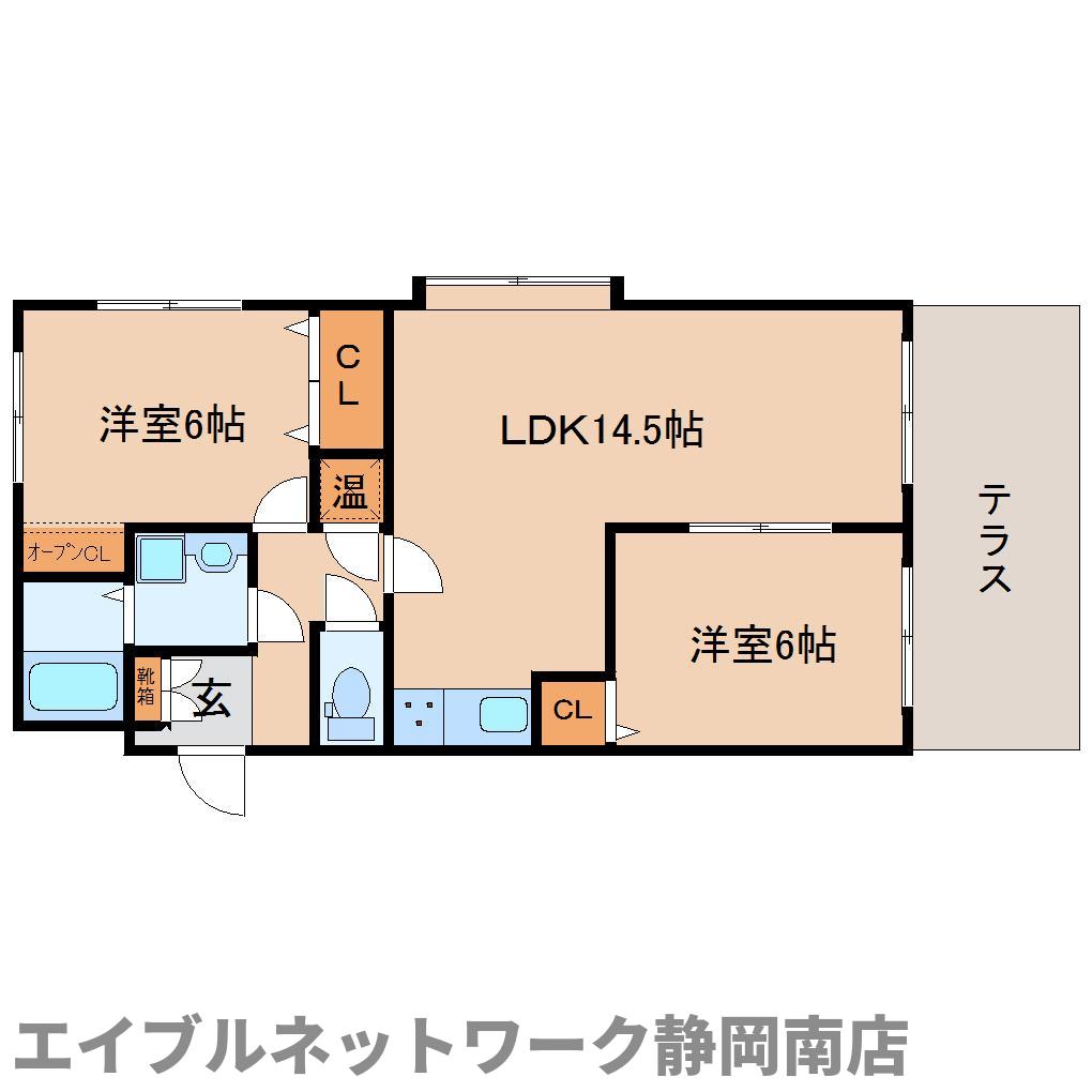 静岡市駿河区中田のマンションの間取り