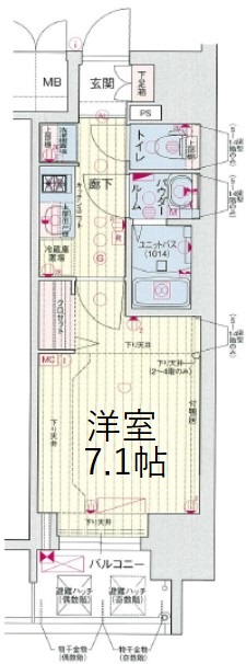 名古屋市東区代官町のマンションの間取り