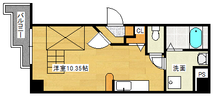 広島市中区鶴見町のマンションの間取り