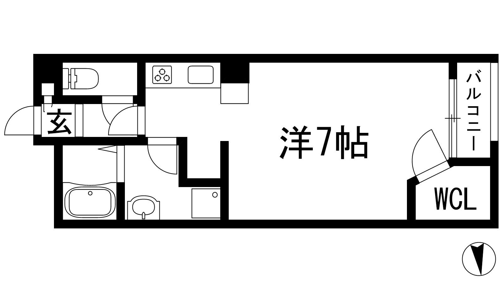 伊丹市池尻のアパートの間取り