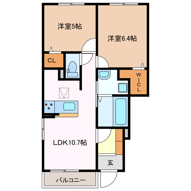 津市阿漕町津興のアパートの間取り