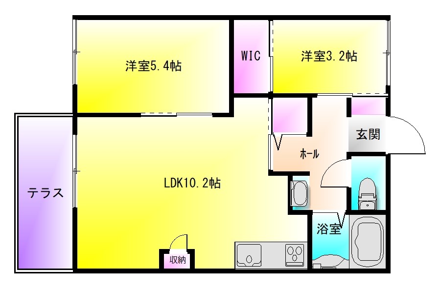 アビシオン小川Ａ棟の間取り