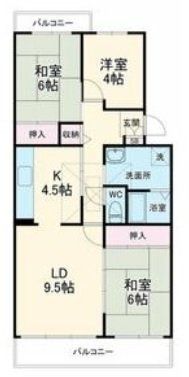 所沢市美原町のマンションの間取り