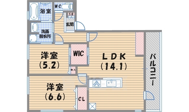 ルクリアB棟の間取り