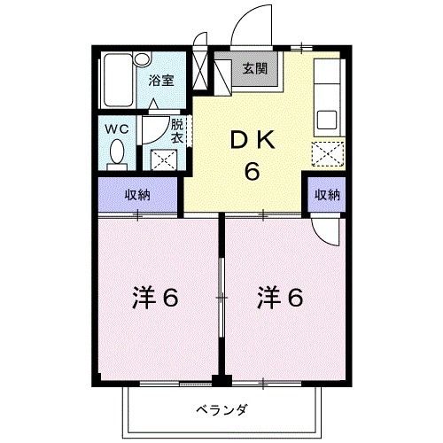 磐田市今之浦のアパートの間取り