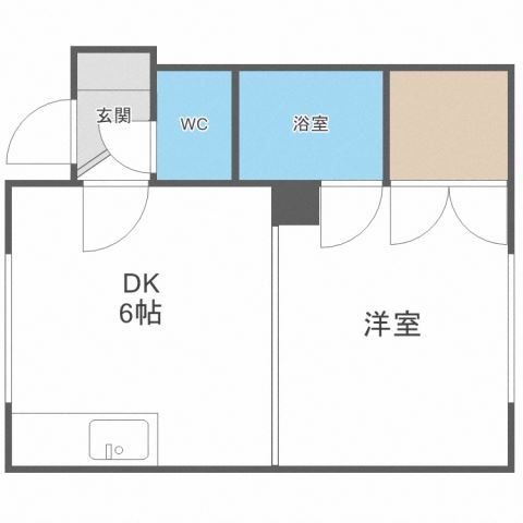 札幌市北区麻生町のアパートの間取り