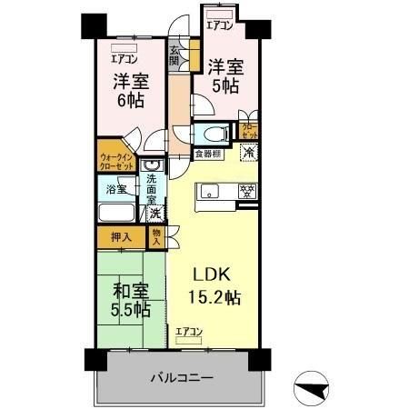 サンクレイドル勝田駅前ウィンフォートの間取り