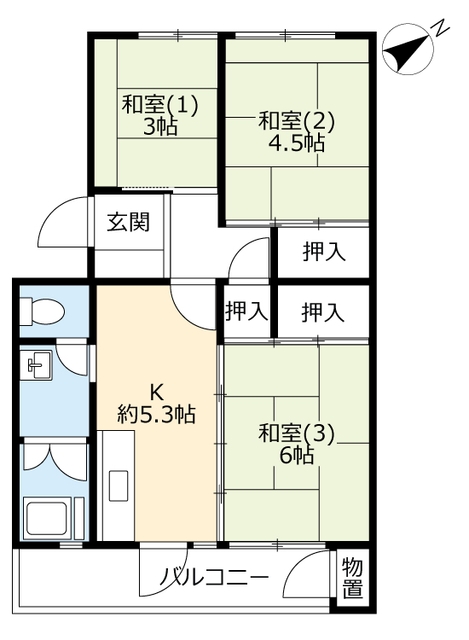 ＵＲ醍醐石田の間取り