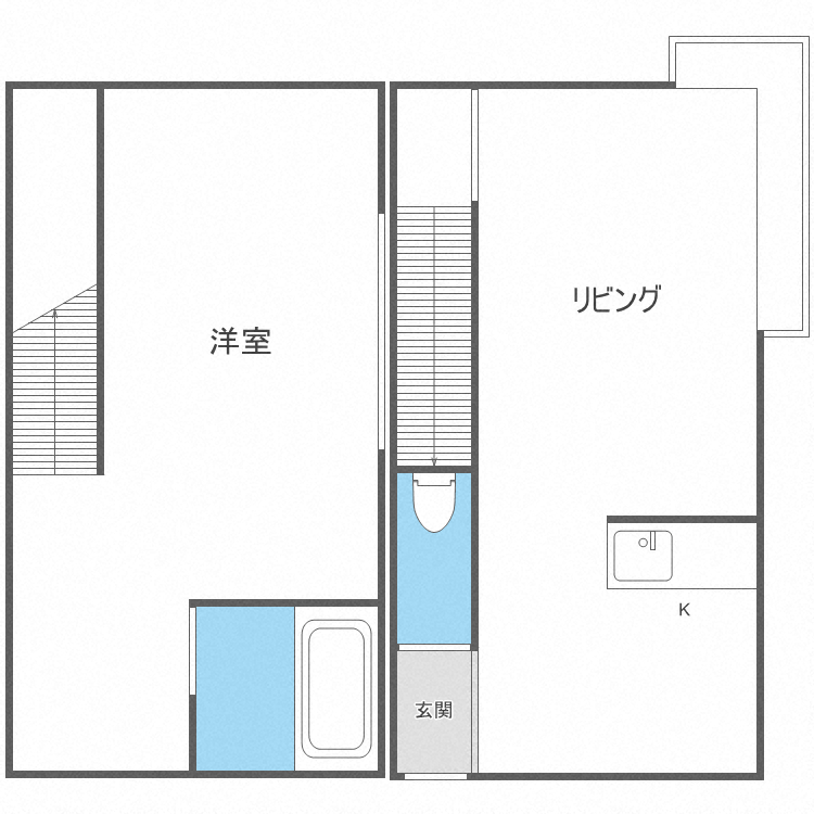 【札幌市東区北十三条東のアパートの間取り】