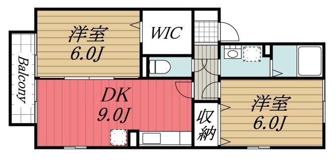 印西市小林のアパートの間取り