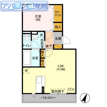 新潟市西区小新南のアパートの間取り