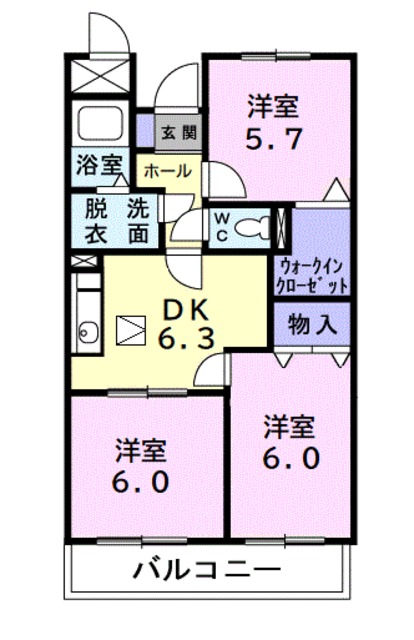 横浜市泉区和泉町のマンションの間取り