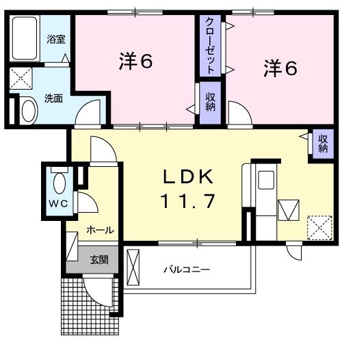 エステートまがり川２１の間取り