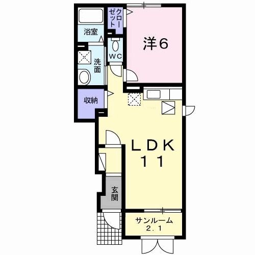 新潟市南区高井東のアパートの間取り