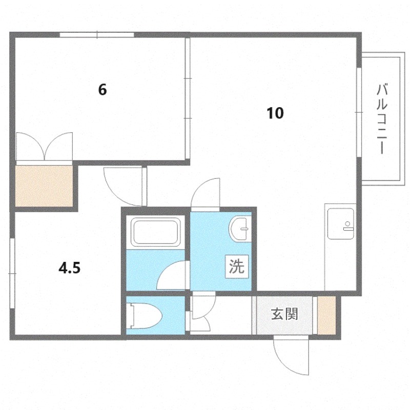 札幌市西区発寒六条のマンションの間取り