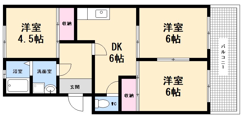 広島市西区井口のマンションの間取り