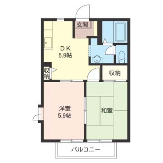 千葉市若葉区貝塚町のアパートの間取り