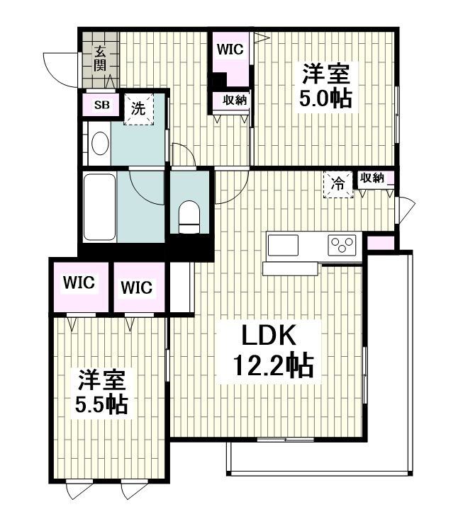 藤沢市藤沢のマンションの間取り