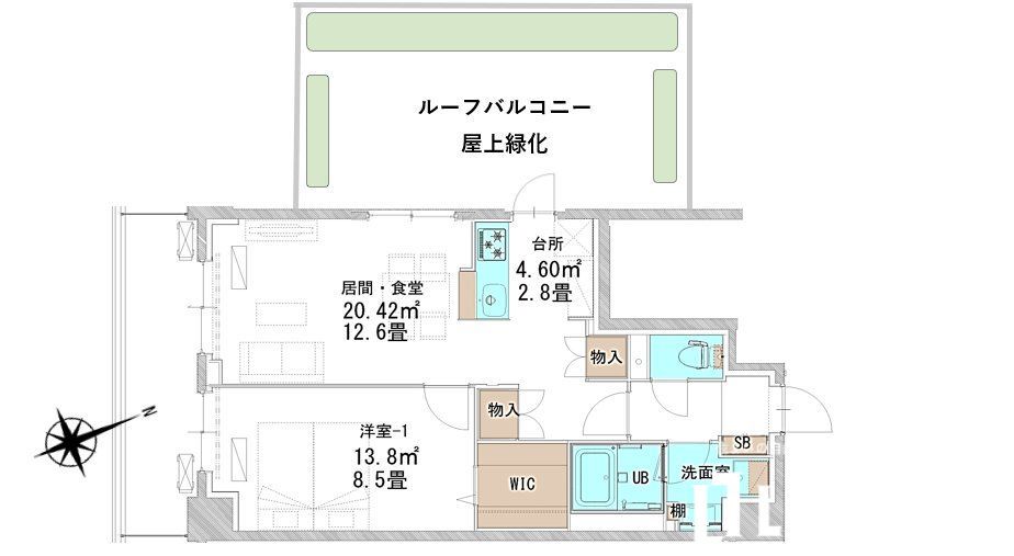 昭島市中神町のマンションの間取り