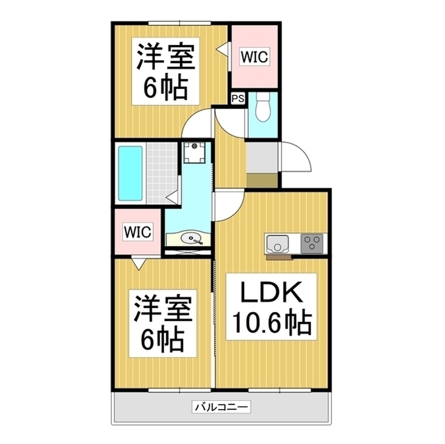 コンフォーティア駒ヶ根II　Ｂ棟の間取り