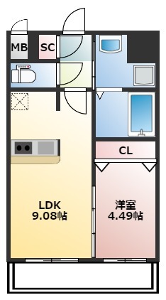 【Calm Riviere箱崎の間取り】