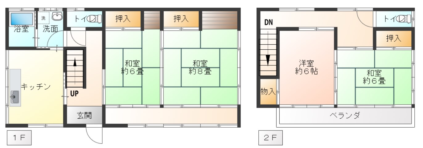 【千葉市中央区道場北貸家の間取り】