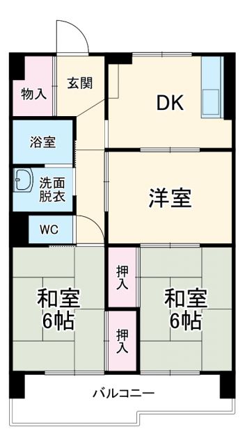 小橋方コーポラスA棟の間取り