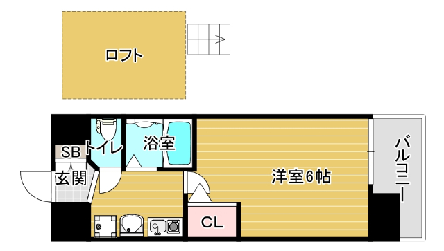 エステムコート難波ＷＥＳＴ－ＳＩＤＥ大阪ド　ー　ム前の間取り