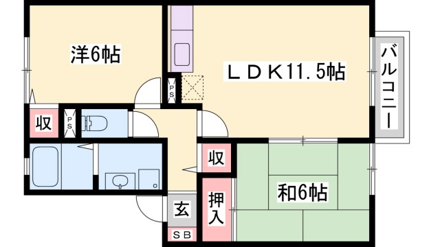 グランドソレイユA棟の間取り