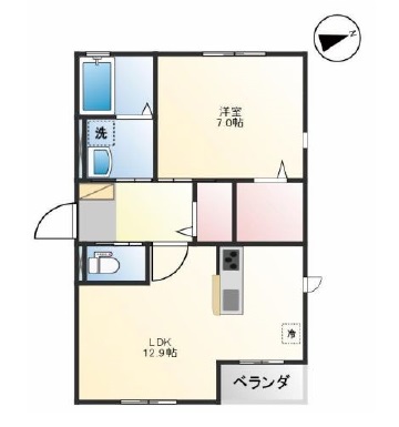 姫路市下手野のアパートの間取り