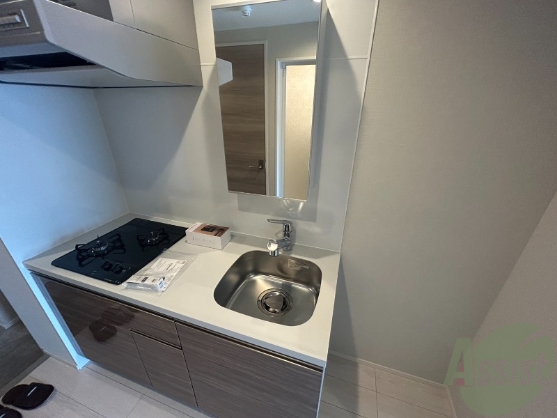 洗面設備　キッチンシンクの部分が洗面台としてもご利用いただけます。