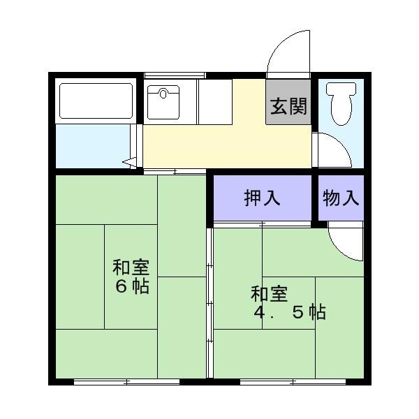 ＪＲ総武線快速 千葉駅 バス乗車時間：13分 最寄りバス停で下車 徒歩2分 2階建 築52年の間取り写真