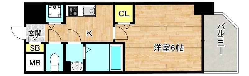 地下鉄千日前線 新深江駅 徒歩6分 10階建 築1年の間取り写真