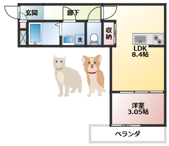 子犬と春風のダイアリーの間取り写真