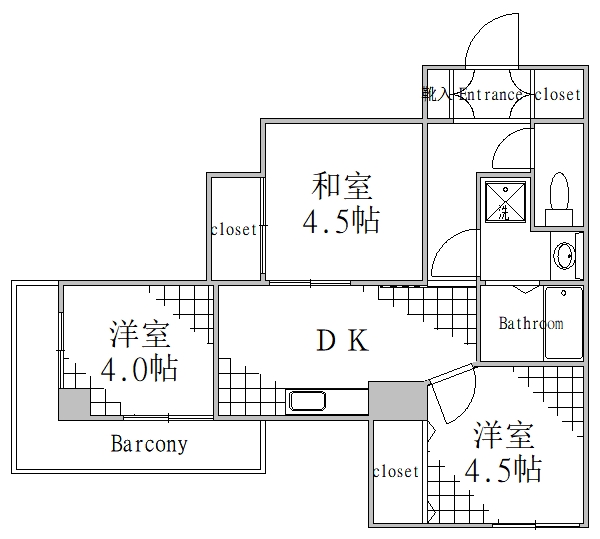 都営大江戸線 清澄白河駅 徒歩4分 8階建 築54年の間取り写真