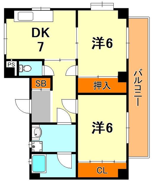 ＪＲ東海道本線 住吉駅 徒歩9分 4階建 築35年の間取り写真