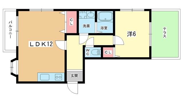 阪急宝塚線 岡町駅 徒歩4分 4階建 築35年の間取り写真