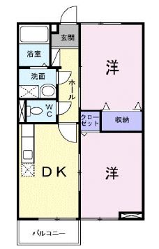 福山市駅家町大字上山守のアパートの間取り