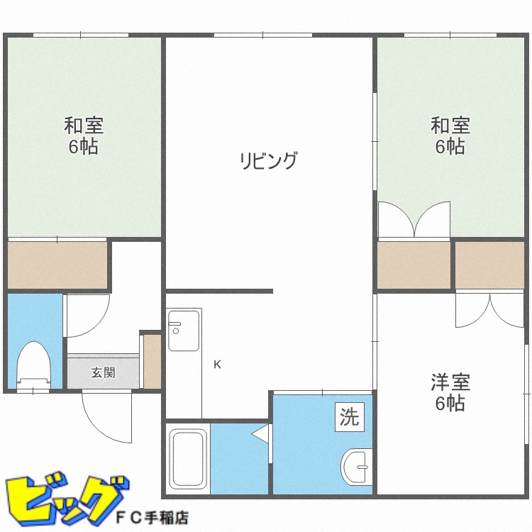 札幌市手稲区稲穂二条のアパートの間取り